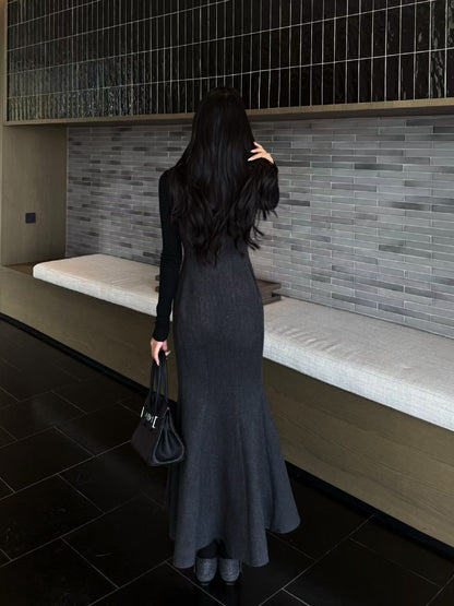 [Elegant] Woolen Fishtail Vest Skirt