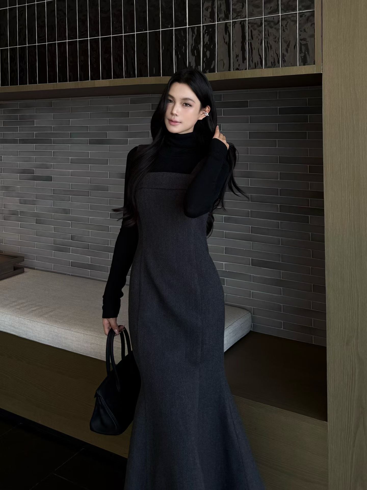 [Elegant] Woolen Fishtail Vest Skirt