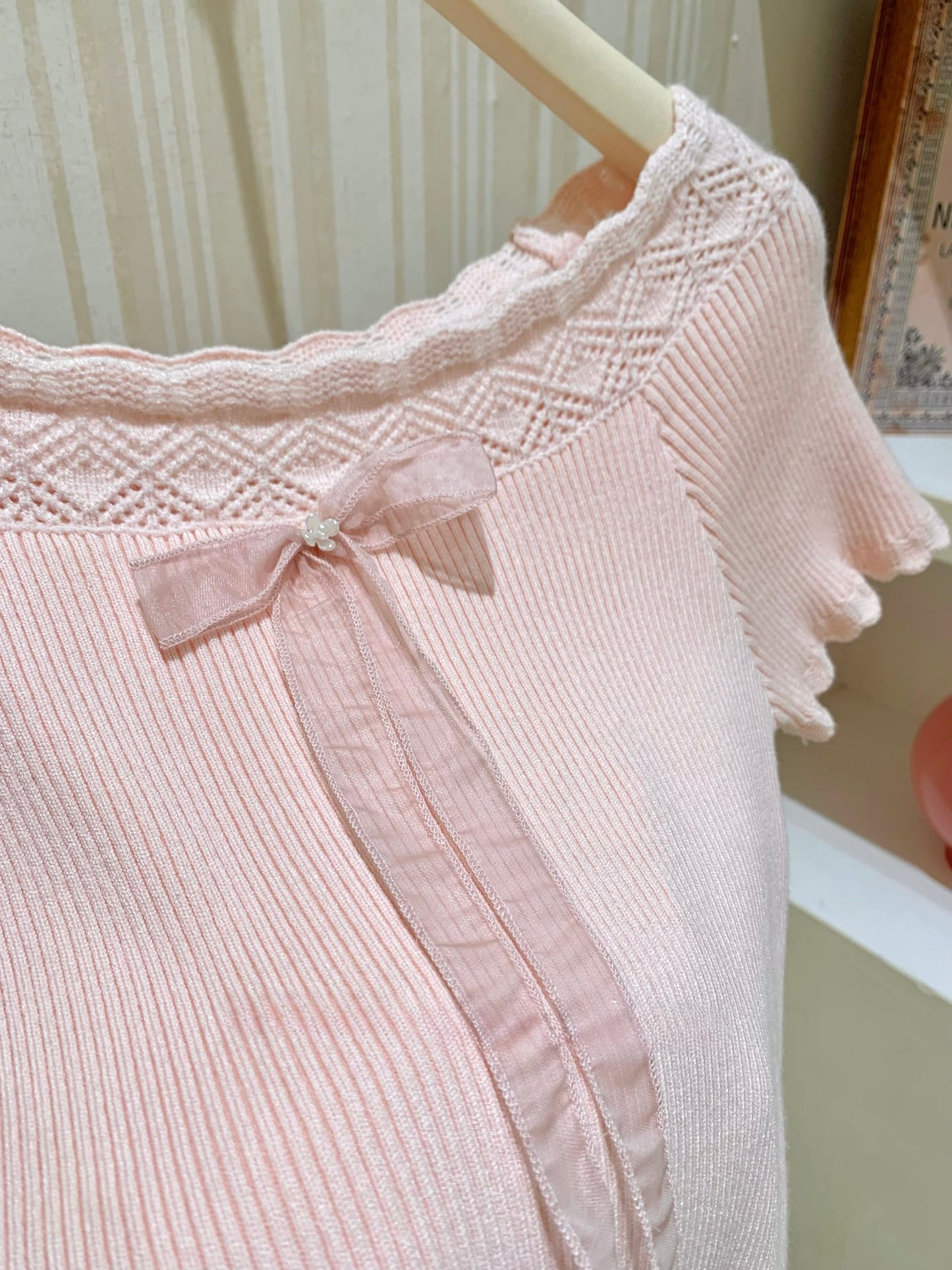 [Versatile] Ribbon Knitted Top (MY902)