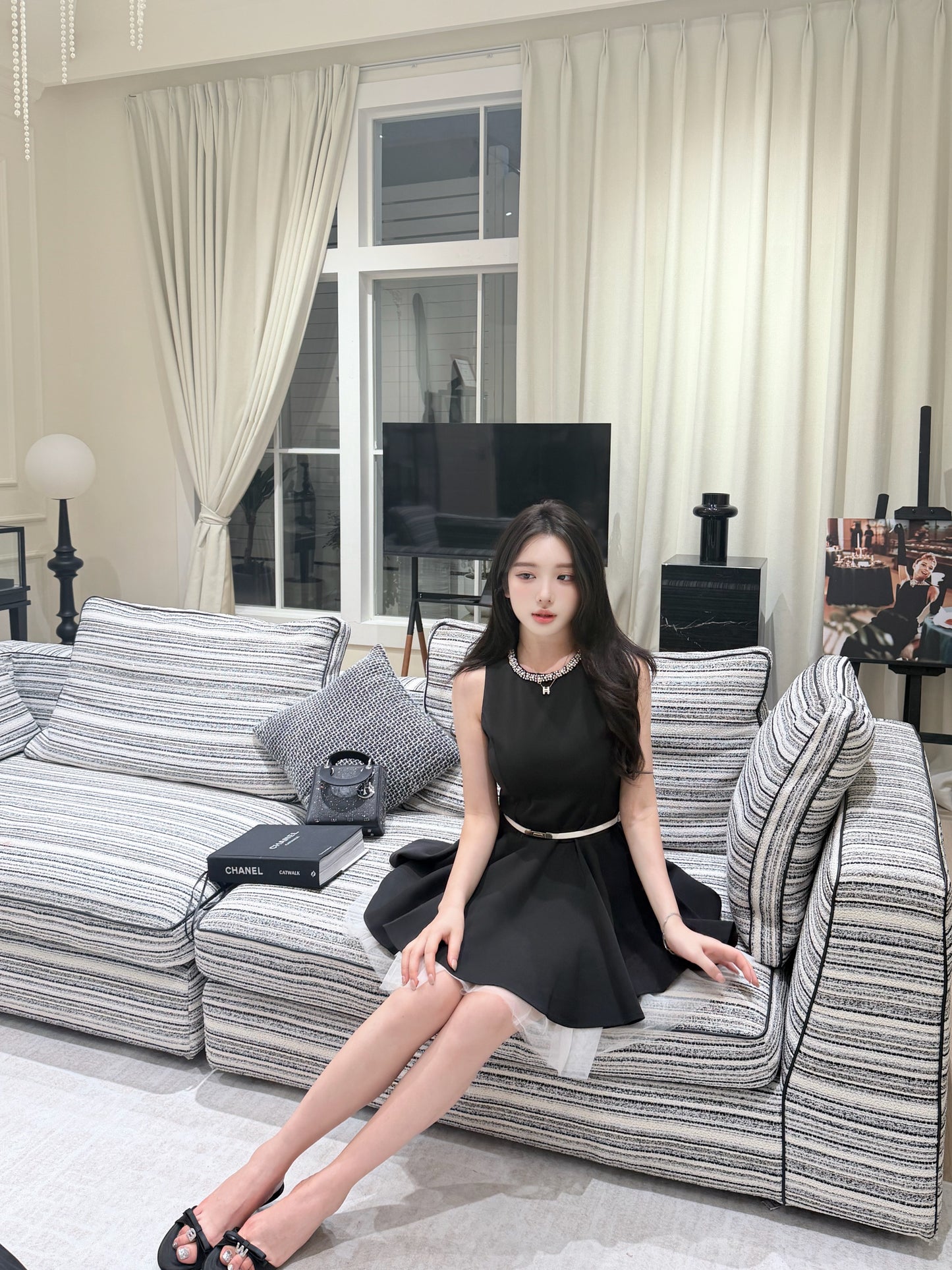 [Celebrity] Princess Slimfit Dress with Belt (QF039)
