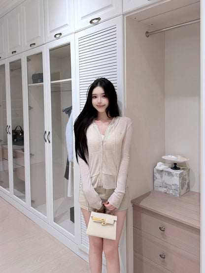 [Y2K] High-Waisted Sparkly Denim Shorts (QF095)