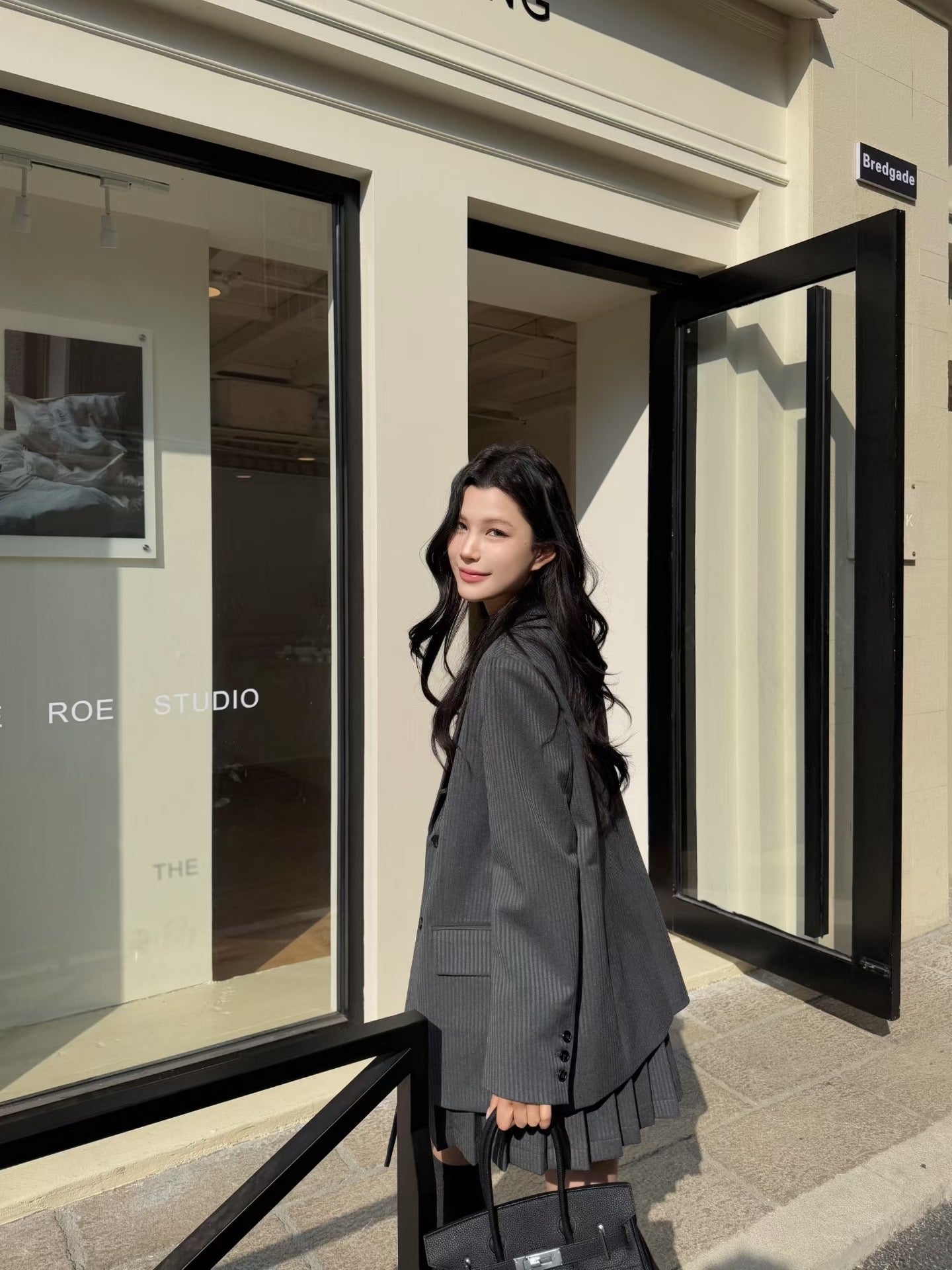 [Miu Style] Stripes Blazer + Pleated Skirt Set