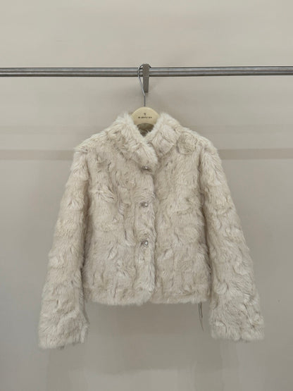 [Fluffy] Winter Synthetic Faux Fur Jacket