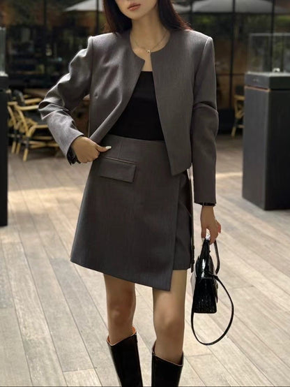 [Workwear] OL Premium Suit Blazer+ Skirt Set