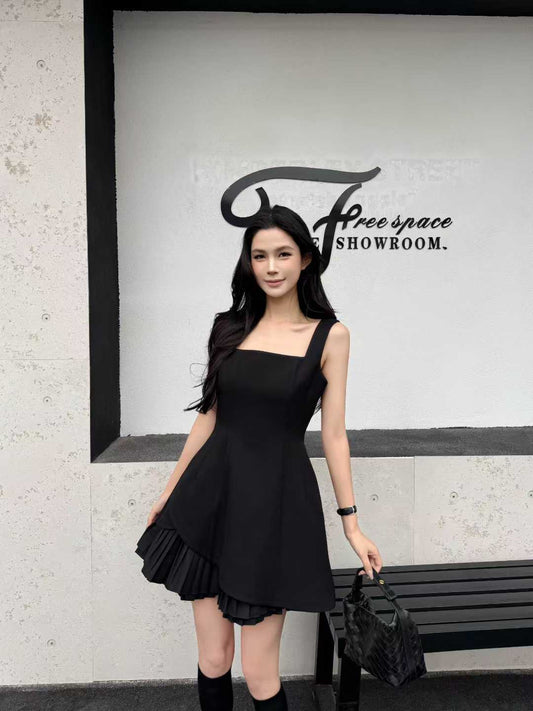 [Elegant] Panelled Sleeveless Slim Work Dress (V26652)