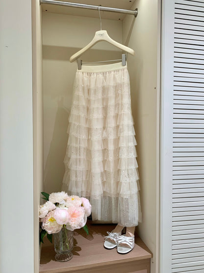 [Office to Date] Tailored Blazer Vest + Sequin Tiered Tulle Skirt Set (Q1212+Q1181)