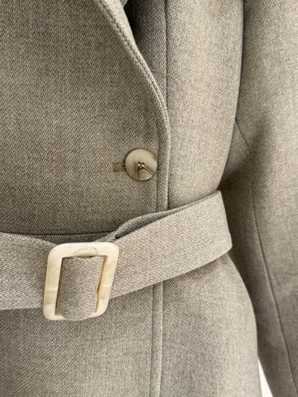 [Elegant] 10% Wool Workwear Coat with Belt