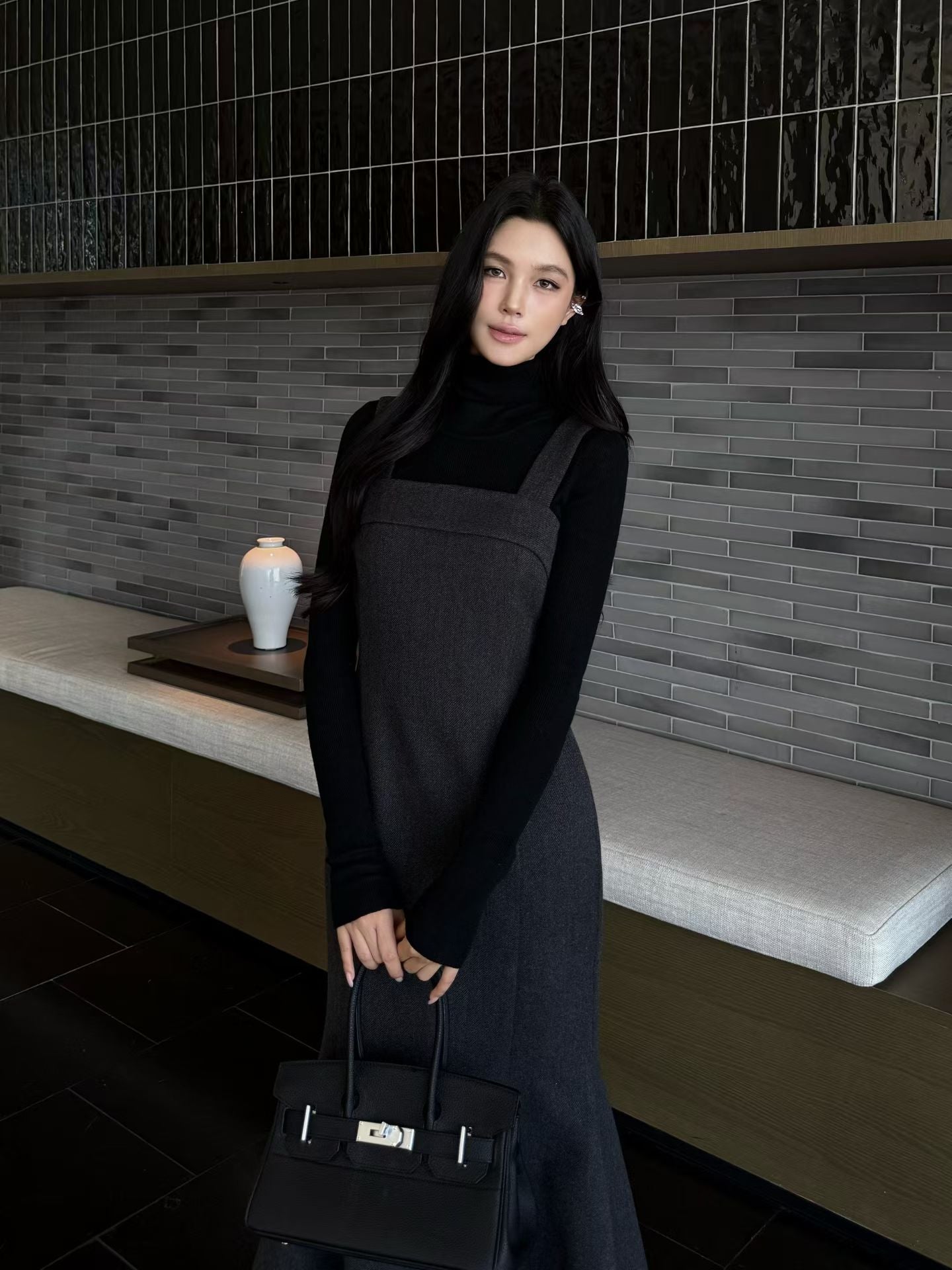 [Elegant] Woolen Fishtail Vest Skirt