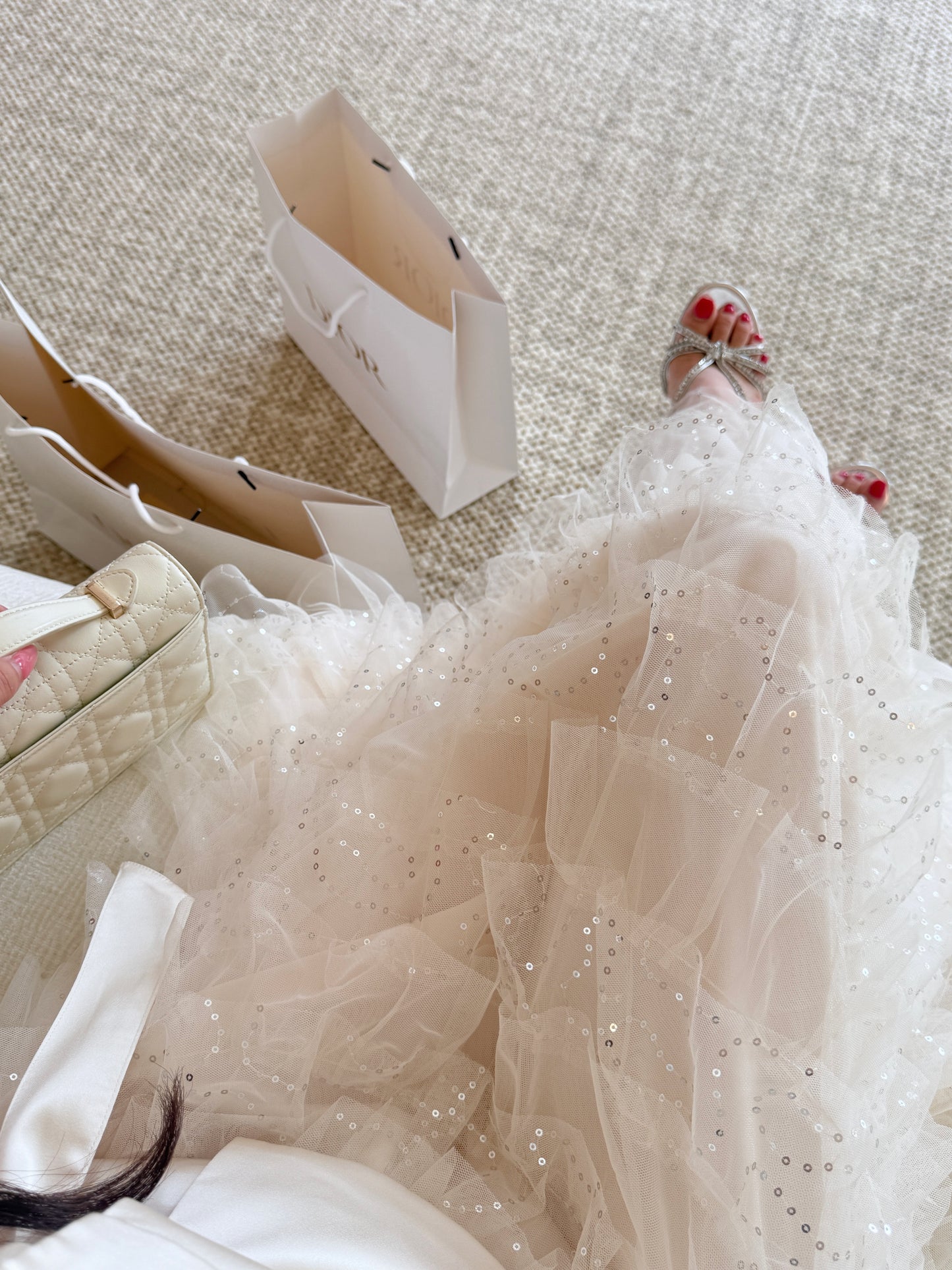 [Office to Date] Tailored Blazer Vest + Sequin Tiered Tulle Skirt Set (Q1212+Q1181)