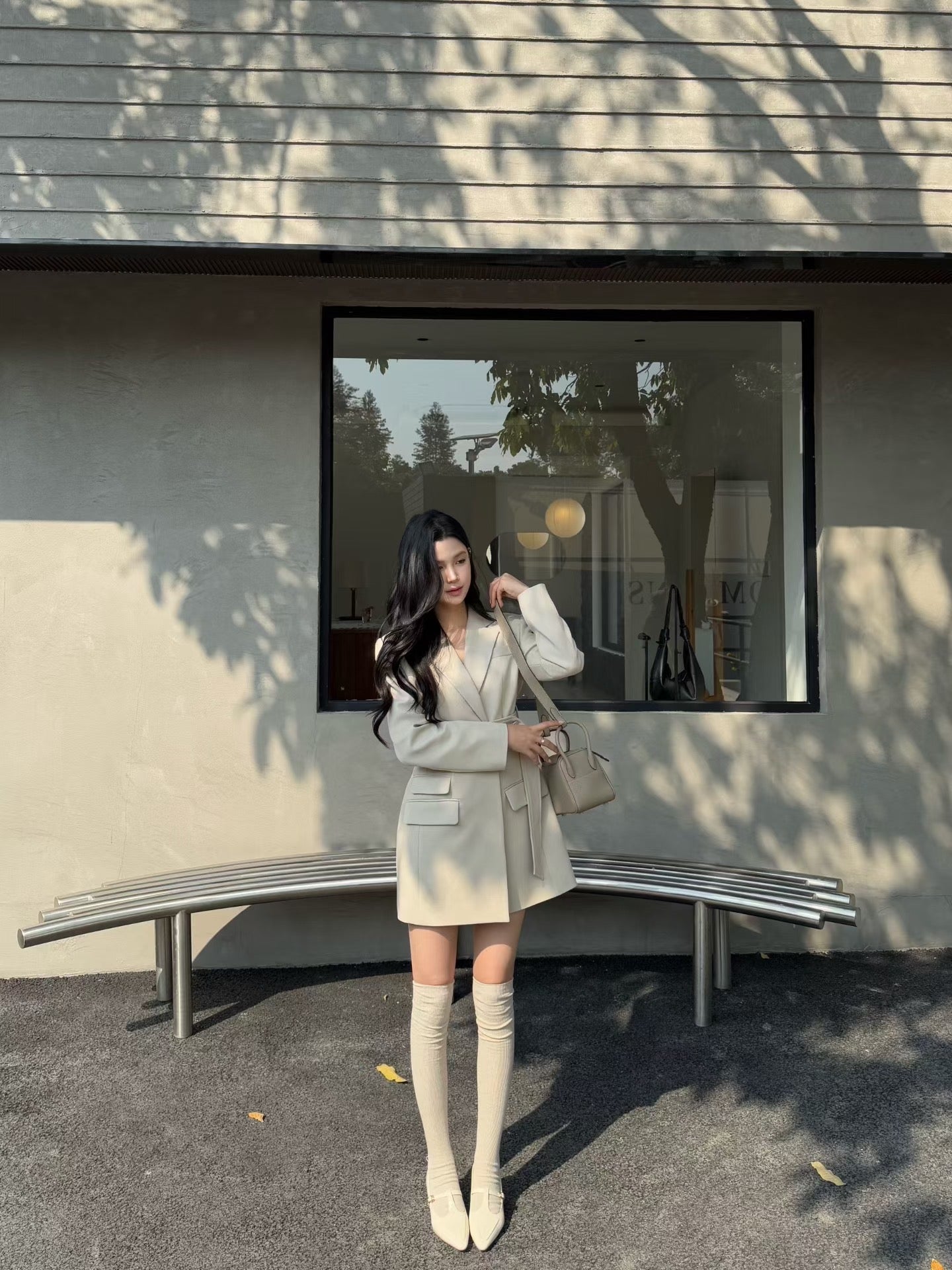 [Stylish] Designer Slimfit Blazer Skirt (with belt)