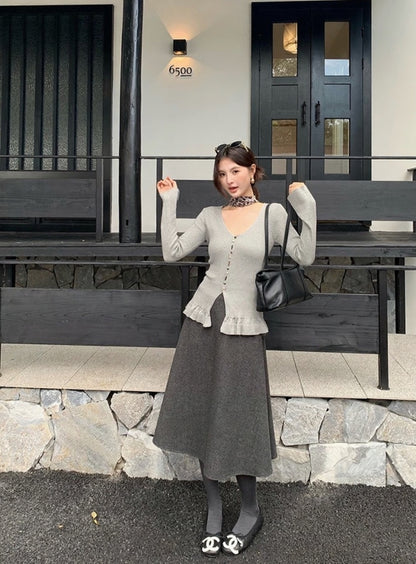 [Elegant] Waist Slimming Long Skirt