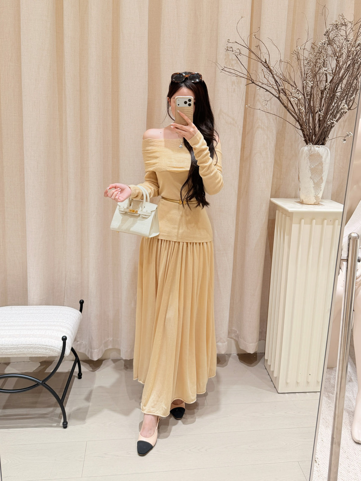 [Lumi Premium] Lyocell-Wool Flowy A-Line Skirt (YR2010)