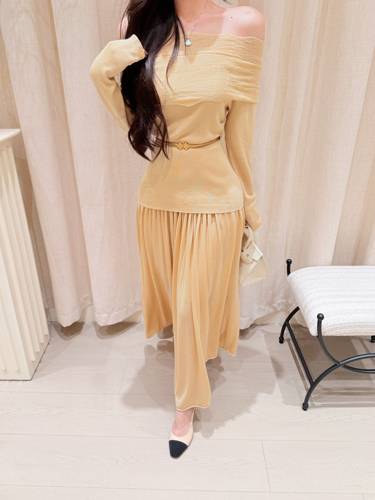 [Lumi Premium] Lyocell-Wool Flowy A-Line Skirt (YR2010)