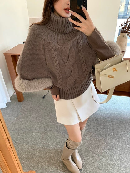 [Stylish] Korean Style High Neck Knitted Sweater