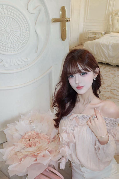 [Flower] Girlgod off-shoulder Top