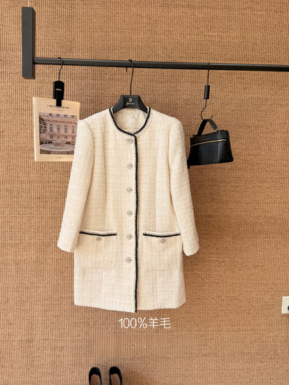 [Lumi Premium] 100% Wool French Tweed Long Jacket (YR2012)