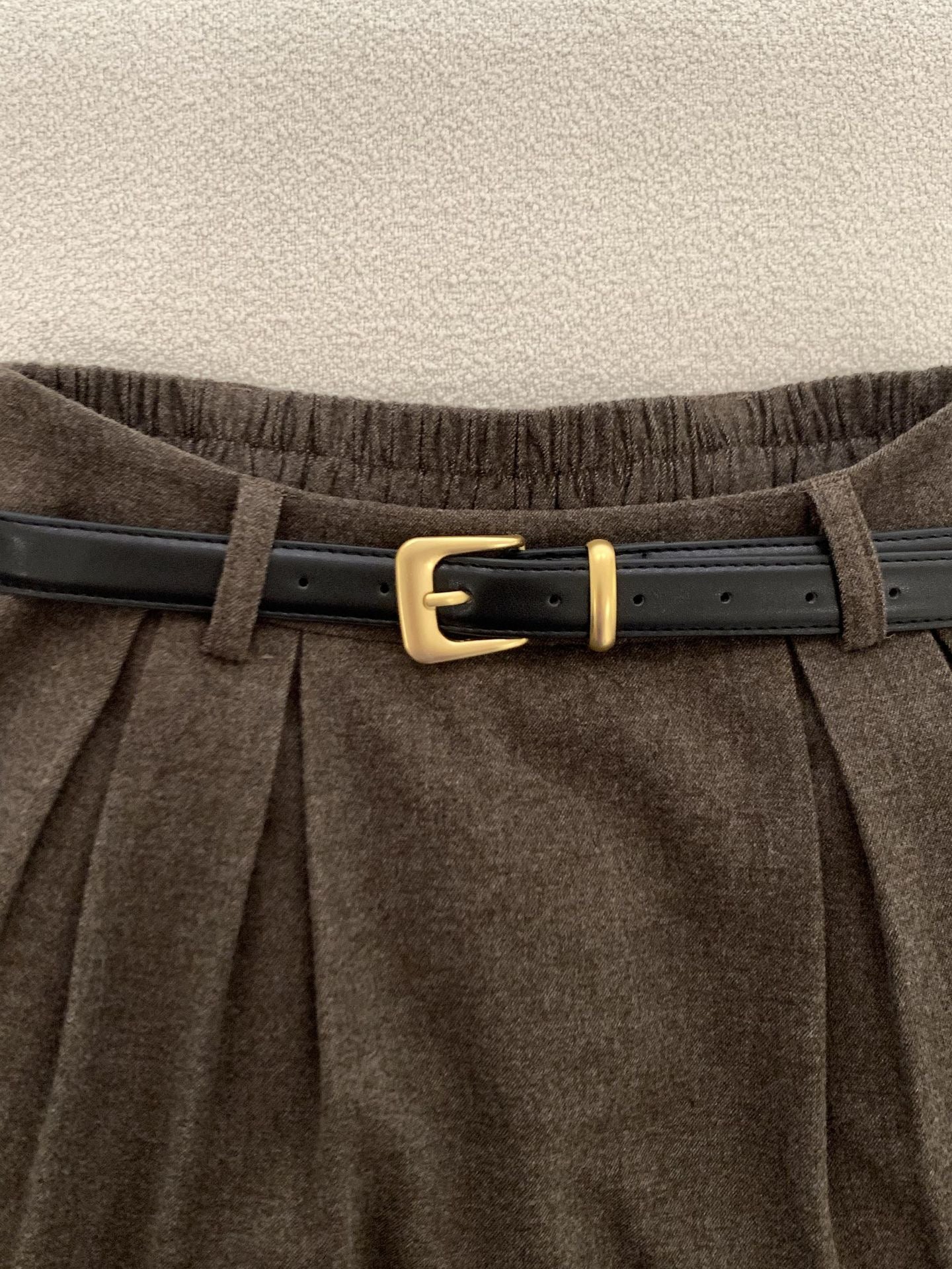[Versatile] Pleated Long Skirt(with belt)