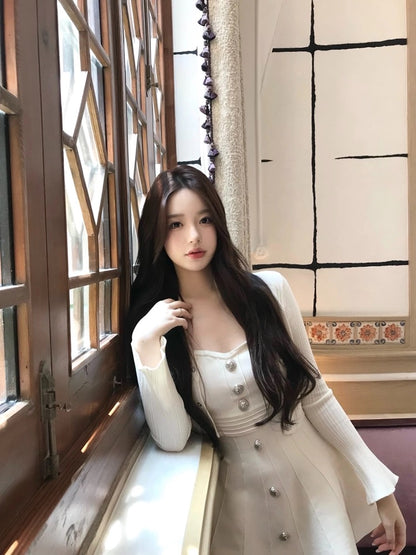 [Dating] Little Sexy Girlgod Knitted Tube Dress + Cardigan Set