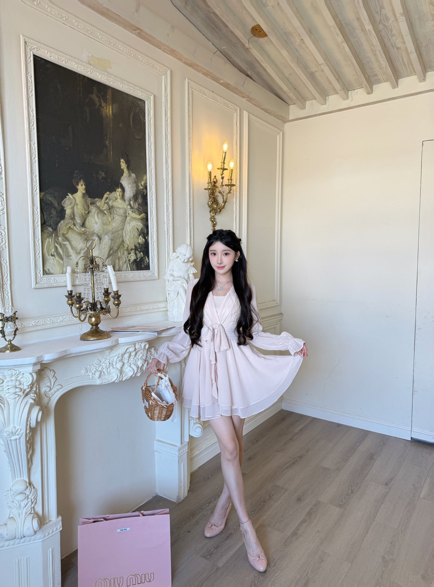 [Celebrity] Chiffon Ribbon Skirt