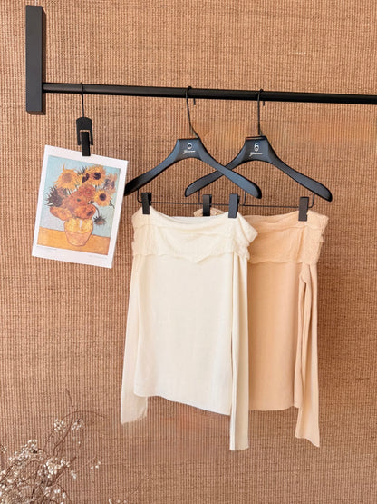 [Lumi Premium] Lyocell-Wool Off-the-Shoulder Top (YR2011)