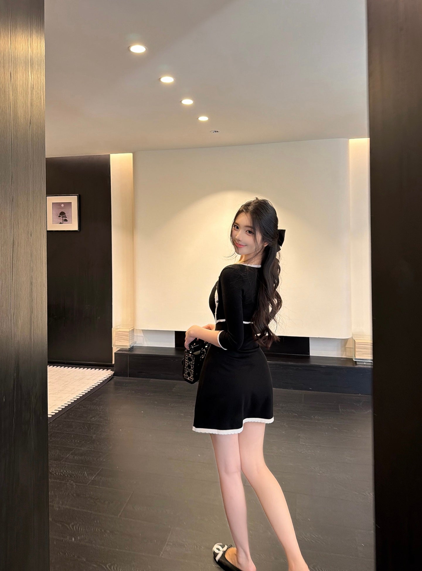 [Signature] Slimfit Knit Cardigan & Cami Dress Set (MY-08/MY-09)