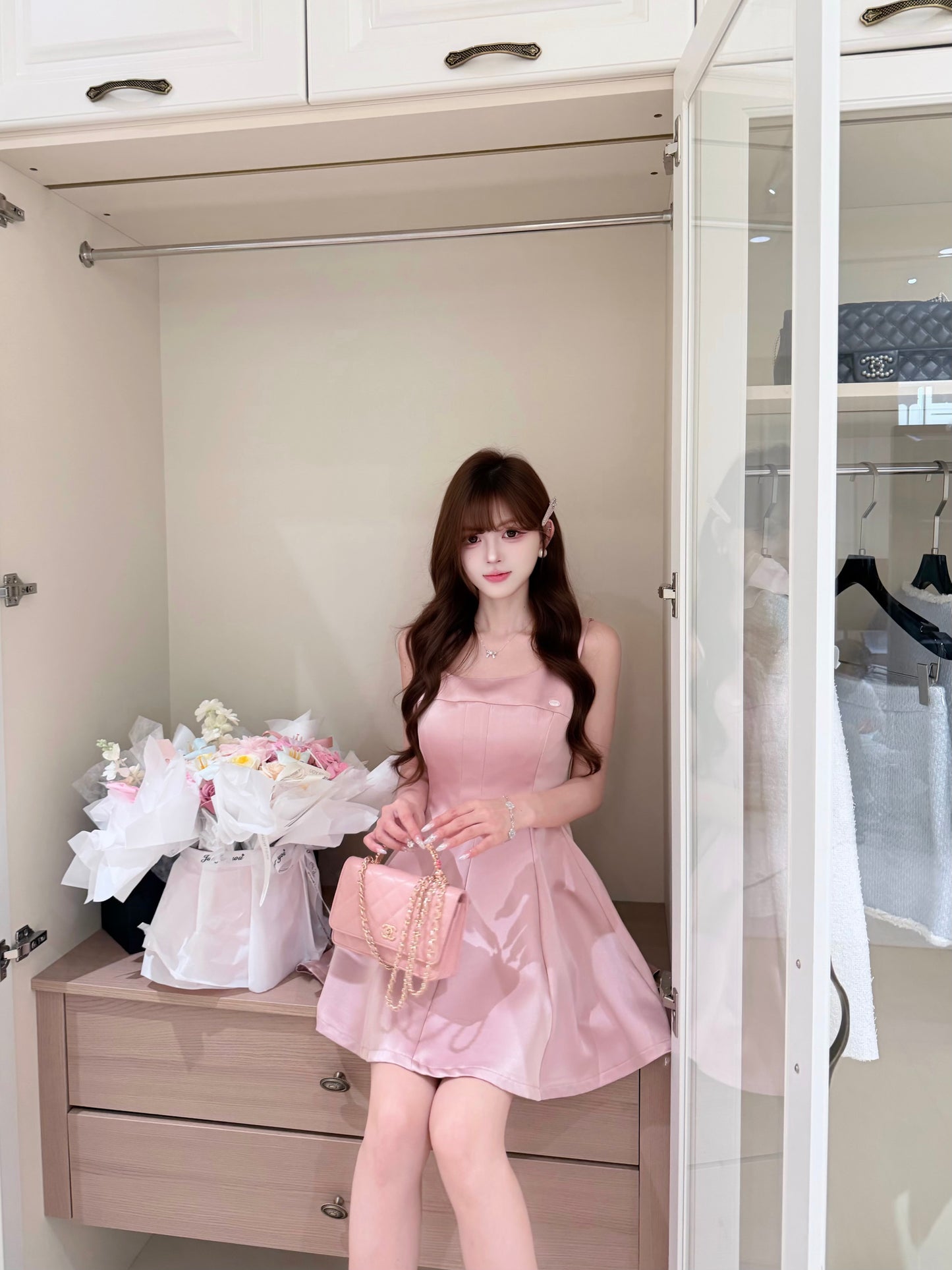 [Girly] Square Neck A-Line Dress (QF056)