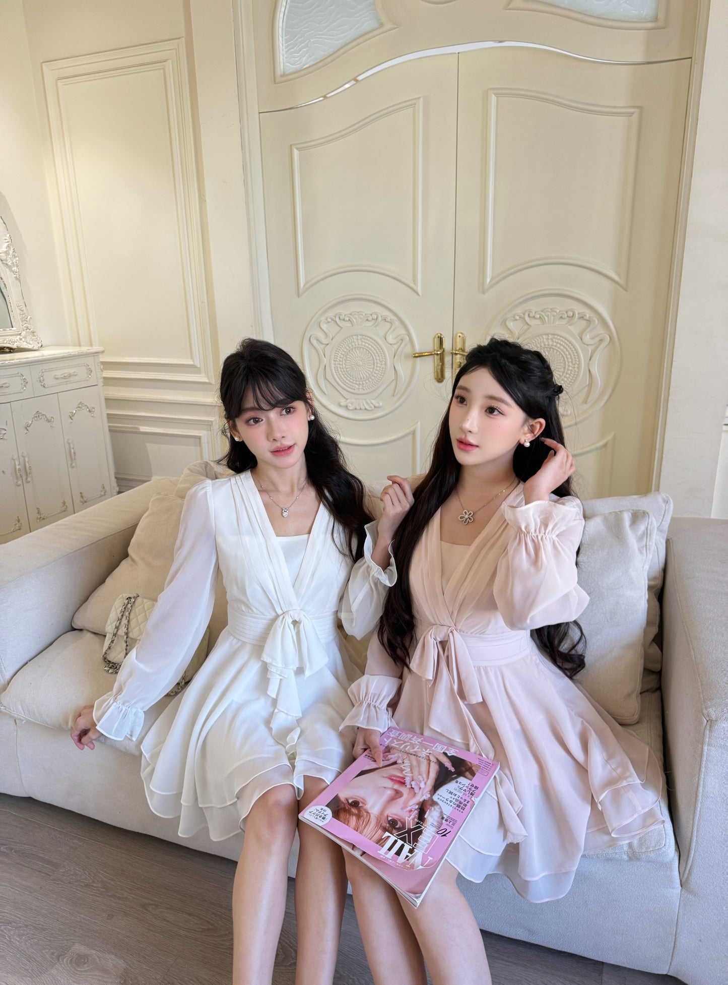 [Celebrity] Chiffon Ribbon Skirt