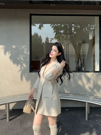 [Stylish] Designer Slimfit Blazer Skirt (with belt)