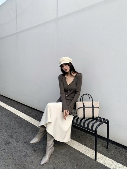 [Elegant] Waist Slimming Long Skirt