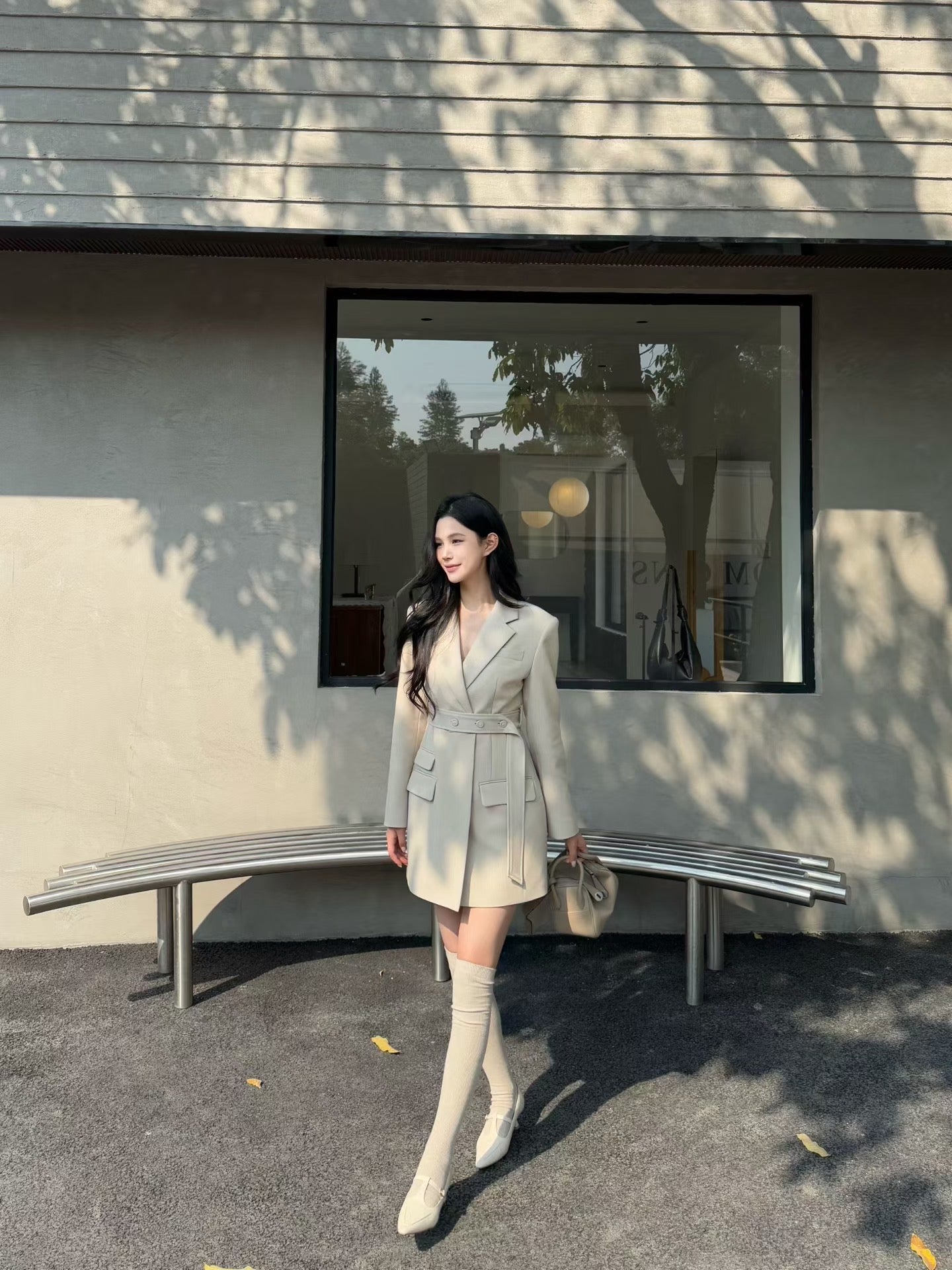 [Stylish] Designer Slimfit Blazer Skirt (with belt)