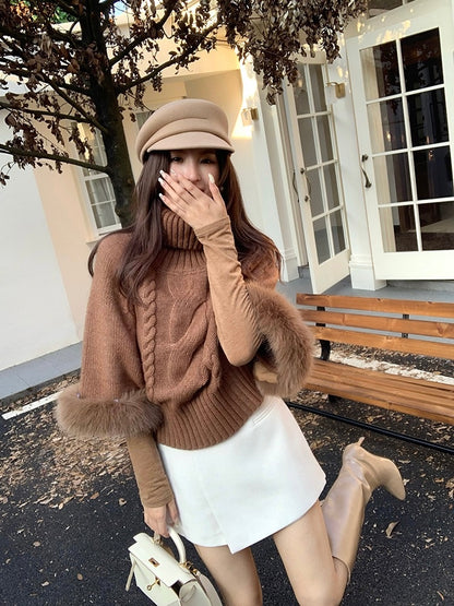[Stylish] Korean Style High Neck Knitted Sweater