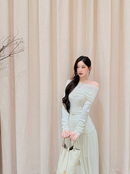 [Lumi Premium] Lyocell-Wool Flowy A-Line Skirt (YR2010)