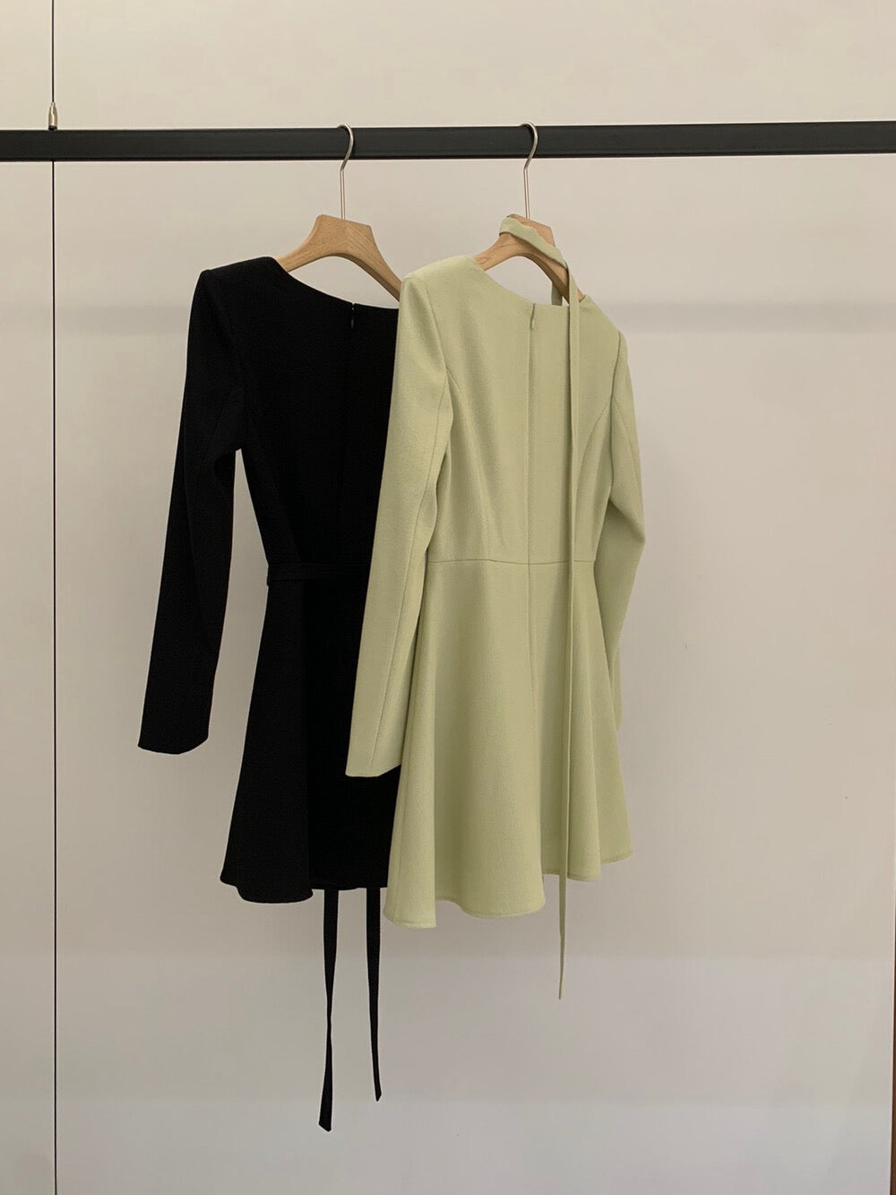 [Elegant] OL Long-Sleeve Dress (with belt)