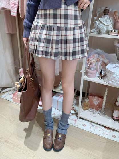 [Girly] Pleated short A-line skirt