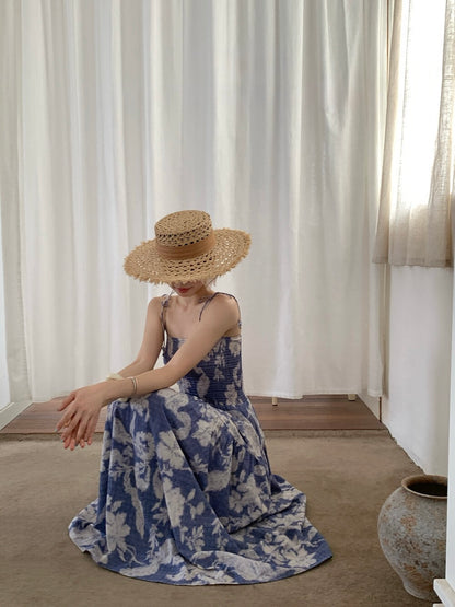 [Vacation] Artist Printing Flower Long Dress
