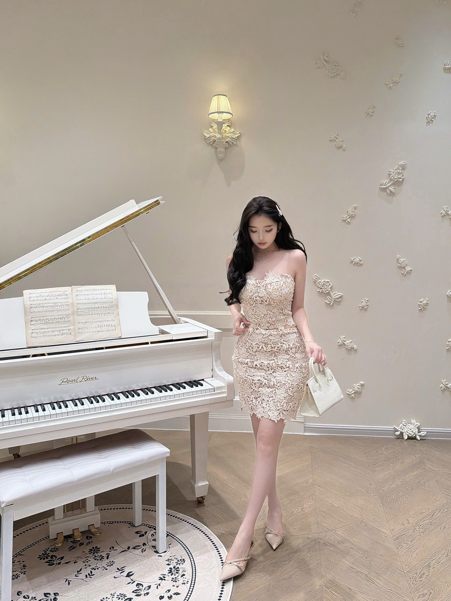 ⁠[Girly] French Romantic Ruffle Ribbon Chiffon Blouse (QH-031)⁠