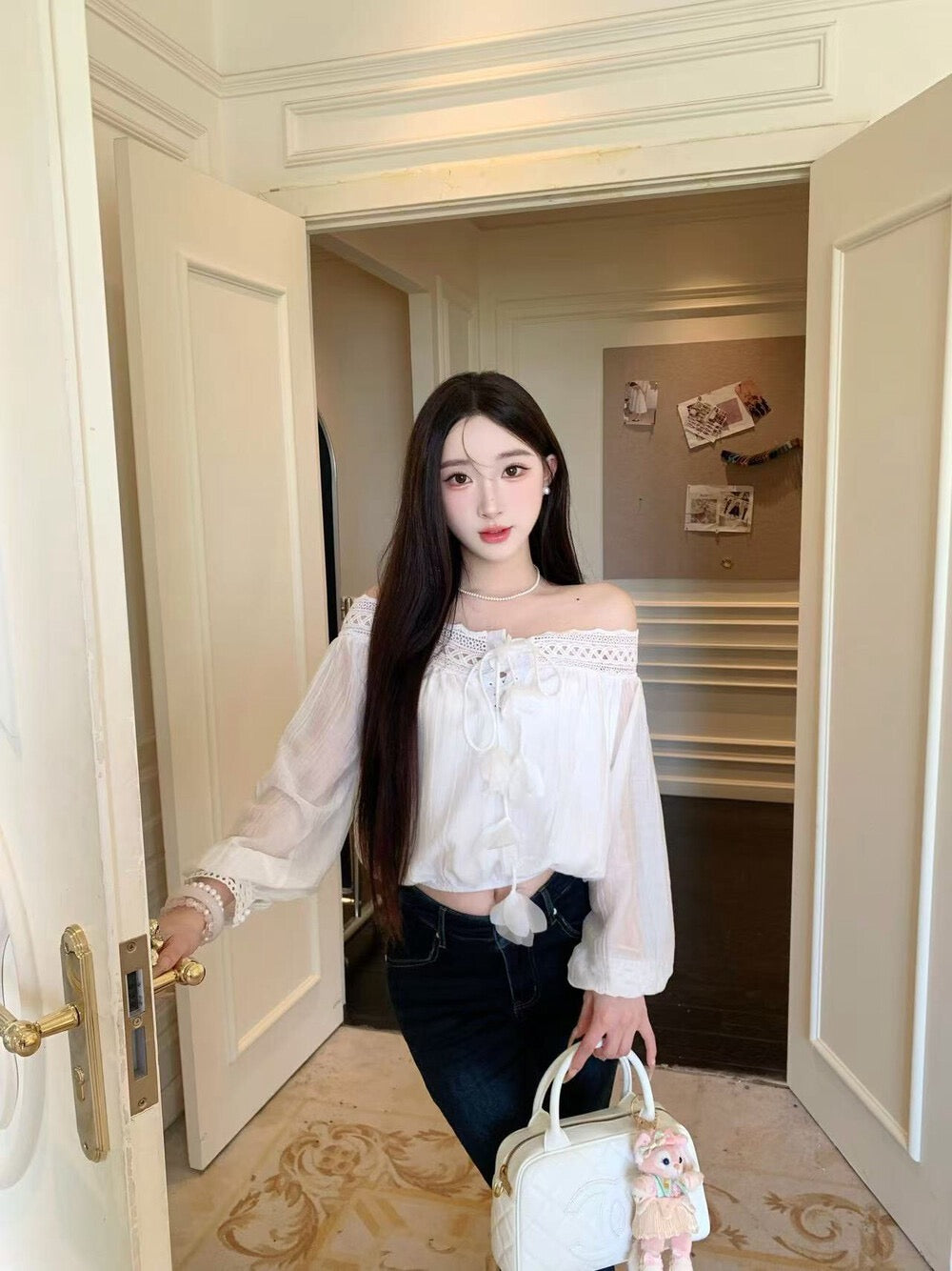[Flower] Girlgod off-shoulder Top