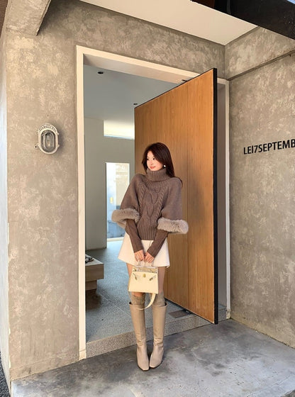[Stylish] Korean Style High Neck Knitted Sweater