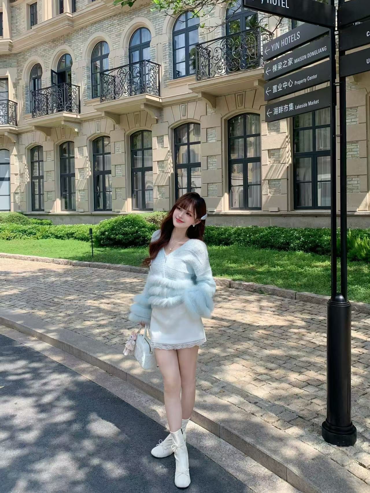 [Fluffy] Fox fur + Wool Cardigan