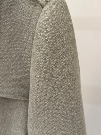 [Elegant] 10% Wool Workwear Coat with Belt