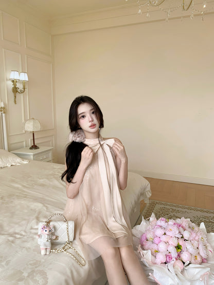 [Stylish] Flowy Lace Mini Dress (Q1119)