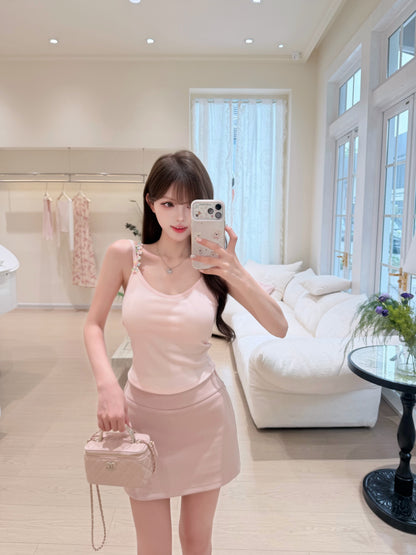 [Coquette] No-See-Through Bodycon Skirt with Built-in Shorts (Q091)