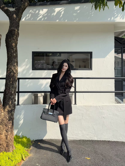 [Stylish] Designer Slimfit Blazer Skirt (with belt)