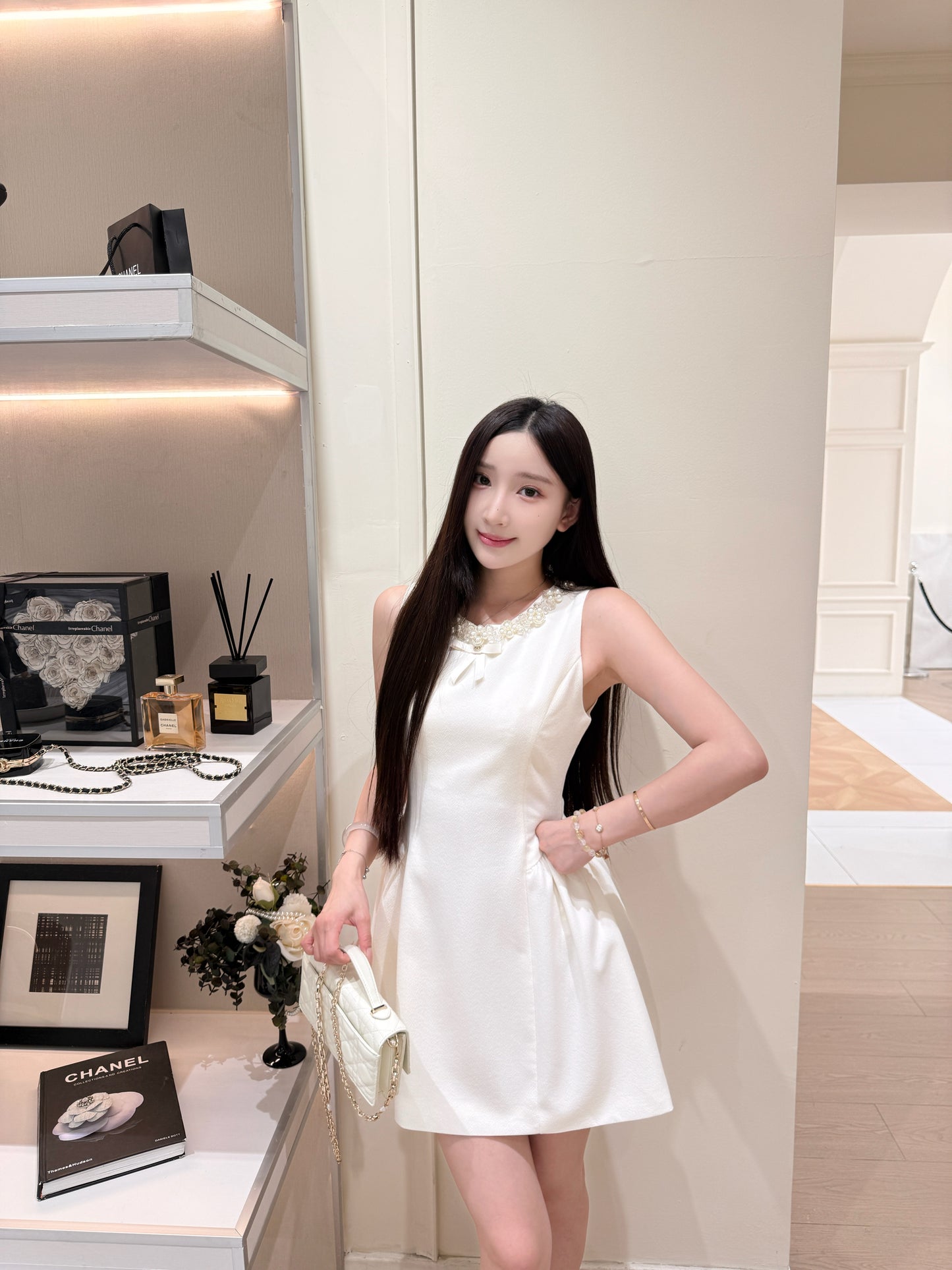 [Bestseller] Pearl beaded Slimfit One-piece Dress (QF005)