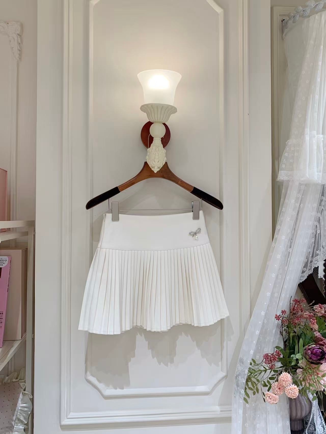 [Celebrity] Woolen Pleated Skirt