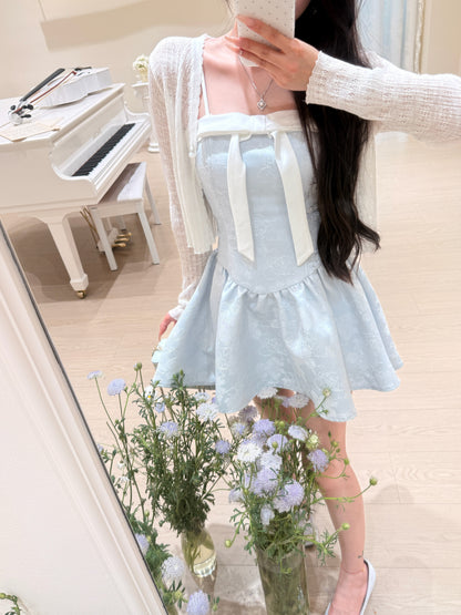 [Girly] Ribbon Spaghetti-strap dress (Q1088)