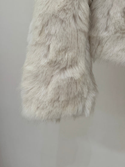 [Fluffy] Winter Synthetic Faux Fur Jacket