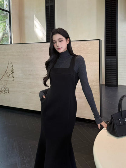 [Elegant] Woolen Fishtail Vest Skirt