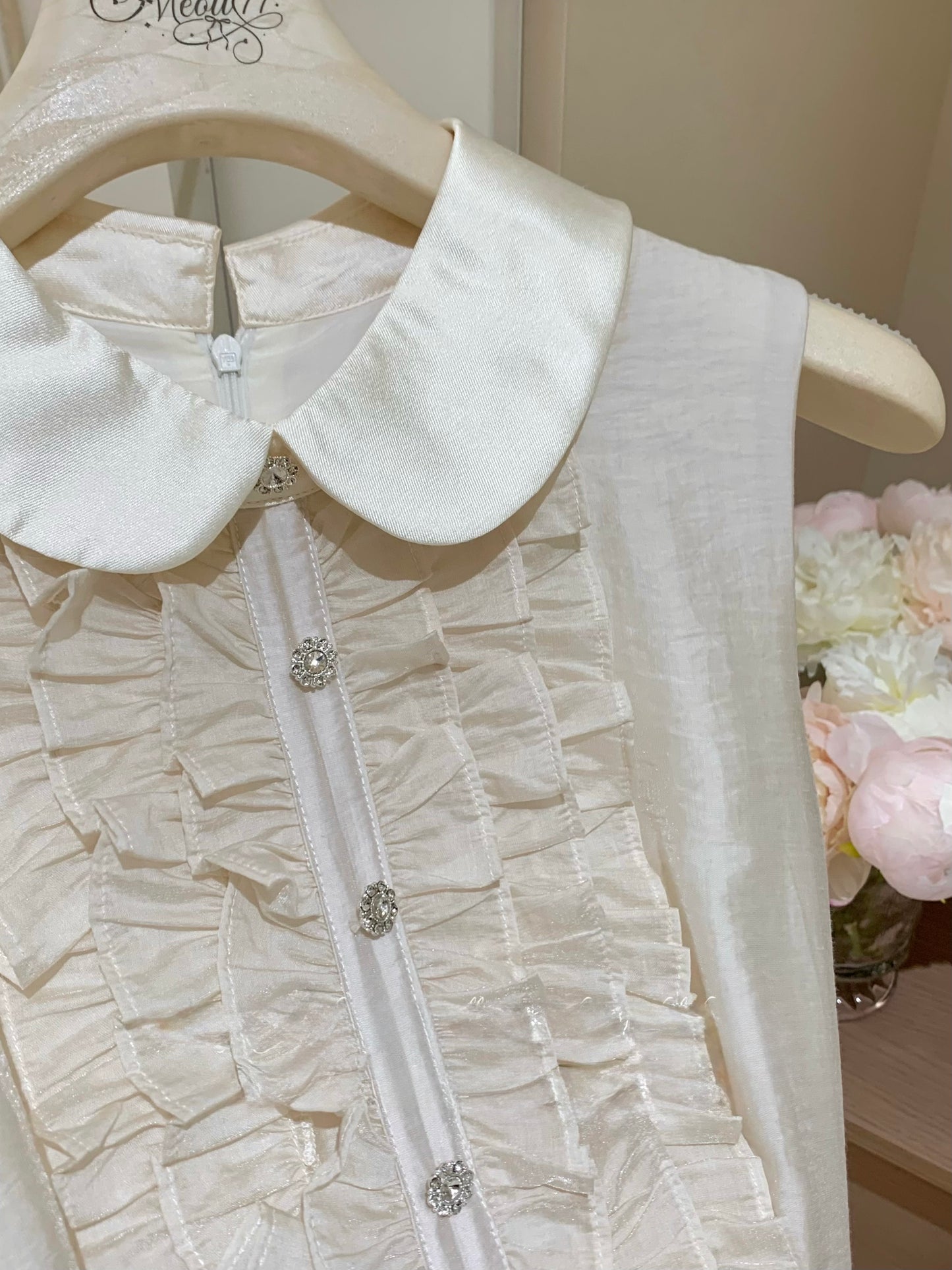 [Preppy] Peter Pan Collar Bow A-Line Mini Dress (Q1177)