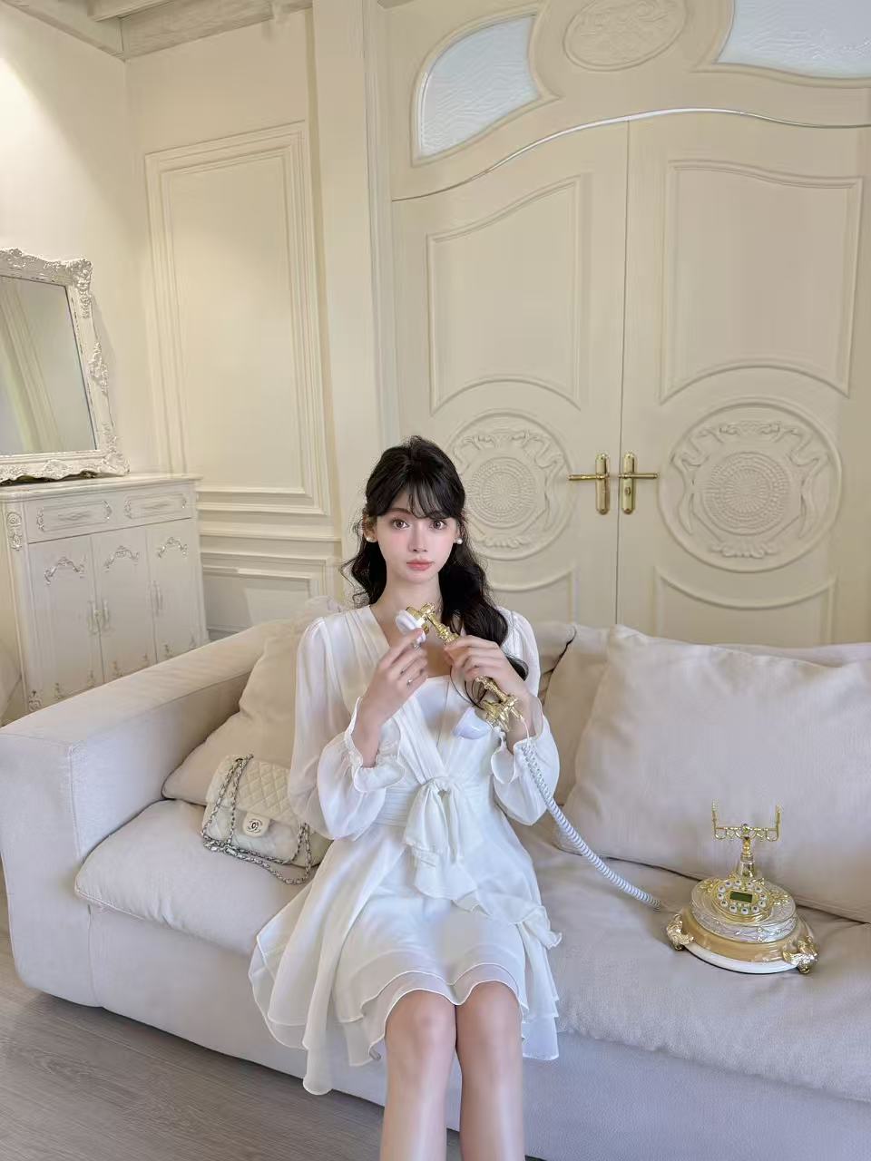 [Celebrity] Chiffon Ribbon Skirt